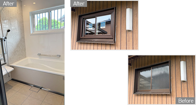 S様邸　浴室断熱リフォーム工事　Before → After